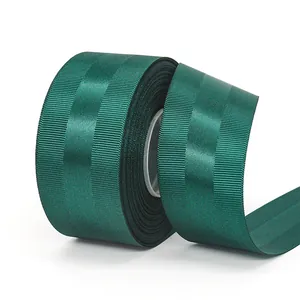 Nastro in gros-grain verde scuro da 4cm con bordi in raso per regali e decorazioni