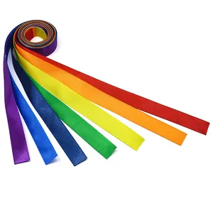 Multicolor Satin Ribbon Rainbow Macaron Color For DIY Craft Gift Wrapping Dance Props Early Education Decorative Ribbon