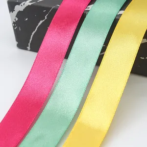 Rubans de satin 2cm rose, menthe et jaune pour emballages cadeaux et déco de mariage