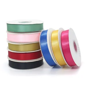 Enkelzijdig Polyester Satijn Lint Voor DIY Handwerk Cadeauverpakking Bruiloft Decoratie Bloemverpakking Accessoires Rol