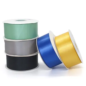 Polyester Satin Ribbon For Gift Wrapping DIY Craft Hair Bow Decoration Wedding Party Bouquet Accessory Solid Color Webbing