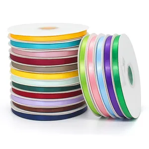 1cm colorful polyester satin ribbon rolls for gift wrapping and DIY crafts multi-pack