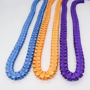 2.5cm pleated ruffle ribbons in sky blue orange and purple for DIY craft sewing