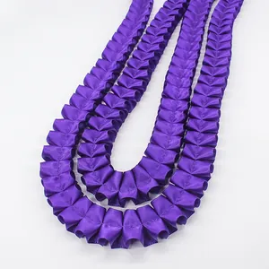Dark purple 2.5cm pleated ruffle ribbon with satin luster for DIY crafts and sewing