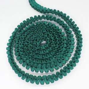 Dark green pleated ruffle ribbon 2.5cm wide for DIY sewing and garment decoration