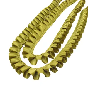 Olive green ruffled satin ribbon 2.5cm wide for DIY sewing and garment accessories