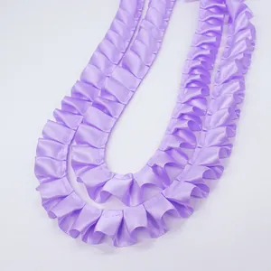 Ruban de satin à volants violet clair pour couture DIY et décoration de vêtements