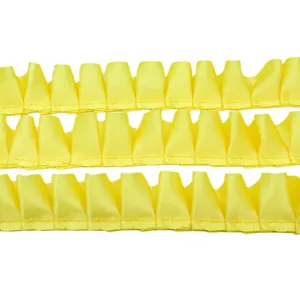 Ruban de satin jaune vif de 2,5 cm plissé à volants pour la décoration de vêtements DIY