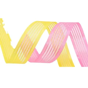 2.5cm striped decorative ribbon in pink purple and yellow for gift wrapping DIY