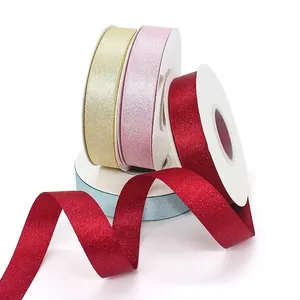Metallic Glitter Ribbon Polyester Shimmering Silk Ribbon For Gift Wrapping Bouquet Bow Making DIY Wedding Party Craft Decoration