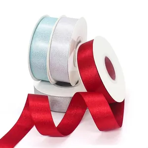 Metallic Silver Weft Shimmer Satin Ribbon For Gift Wrapping Wedding Party DIY Crafts Hair Bows Flower Bouquet Packaging