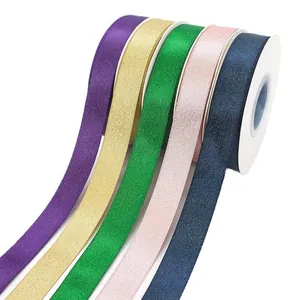 Cinq rouleaux de rubans scintillants de 2cm en couleurs assorties pour cadeaux créatifs
