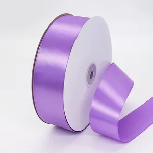 Lavender purple satin ribbon roll for flower gift decoration and luxury packaging