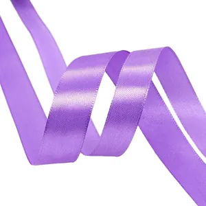 Lavender purple satin ribbon roll for gift wrapping and floral decoration crafts