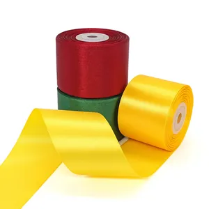Polyester Satin Ribbon Roll For Gift Wrapping Wedding Decoration DIY Handmade Crafts Solid Color Decorative Ribbon