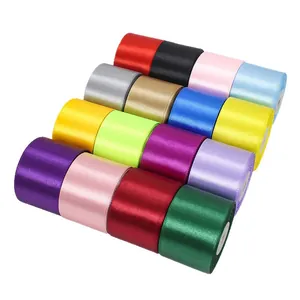 5cm polyester satin ribbon set in 16 assorted colors for gift wrapping and wedding decor