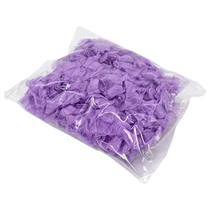 2,5 cm breites lila plissiertes Organza-Spitzenband in einer klaren Kunststoffverpackung