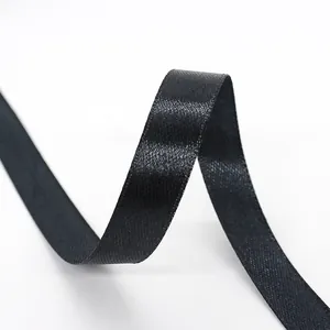 1.2cm black satin ribbon with polished sheen for gift packaging and DIY crafts