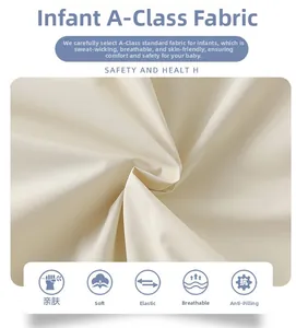 Detail of soft floral infant jacket fabric showing breathable and anti-pilling texture