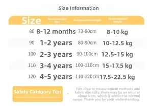 Detailed size chart for baby boy summer sets with age, height, and weight measurements