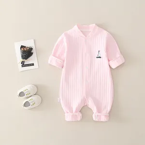 Pink waffle knit newborn cotton bodysuit with sailboat embroidery and soft baby shoes