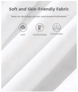 Gros plan sur le coton matelassé blanc doux montrant la texture tricotée respirante pour bébé