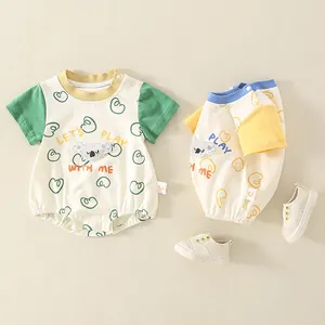 Ensemble barboteuse bébé en coton à manches courtes avec motif koala et chaussures