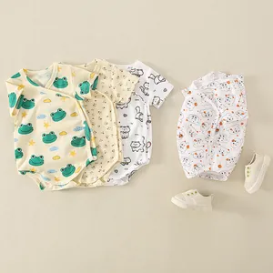 Bodies de algodón suave para bebés con estampados de dibujos y botones de presión