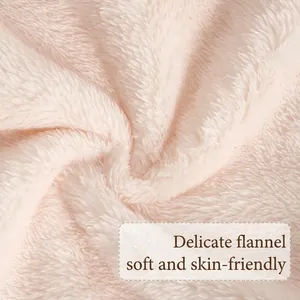 Soft pink flannel newborn hooded romper made of warm thick fleece fabric for autumn and winter