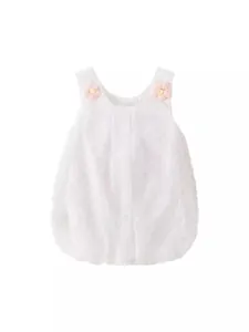 Vestido de princesa blanco sin mangas para niña con detalles de flores rosas dulces