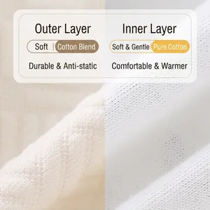 Newborn romper detail showing quilted outer layer and soft pure cotton inner lining