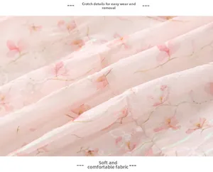 Gros plan sur le tissu floral rose montrant la texture douce et les boutons-pression pratiques
