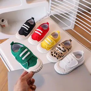 Kids Casual Canvas Shoes Breathable Non-Slip Sneakers With Hook And Loop For Toddler Boys Girls Spring Autumn School Daily Walking Shoes