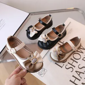 Scarpe Mary Jane da Bambina Stile Principessa Con Fiocco e Fibbia a Coniglietto Bicolore Traspiranti Antiscivolo Basse
