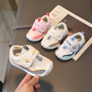 Chaussures de Marche pour Bébé Maille Respirante Semelle Souple Premiers Pas Baskets pour Garçons Filles Chaussures à Scratch