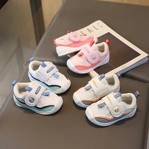 Chaussures de marche respirantes pour bébé avec semelles souples et velcro