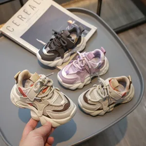 Kinder Chunky Sneaker Atmungsaktive Mesh-Nähte Leichte Laufschuhe Rutschfeste Sportliche Fußbekleidung Für Jungen Mädchen