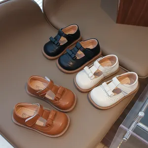 Chaussures Mary Jane Fille Nœud Papillon Brogue Ajouré Princesse Pour École Mariage Fête Enfants Décontractées Cuir PU