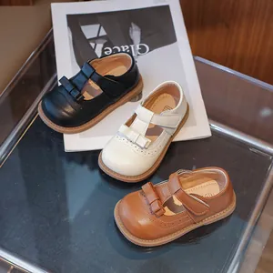 Chaussures Mary Jane pour enfants avec nœud et détails floraux en trois couleurs