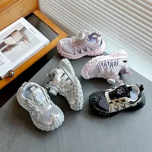 Sandali Sportivi per Bambini Estate Mesh Cavi Scarpe Sportive Chiusura a Manopola Girevole Traspirante Antiscivolo per Ragazzi Ragazze
