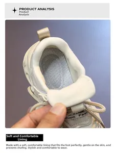 Close-up of soft breathable honeycomb lining and cushioned interior of kids sneakers
