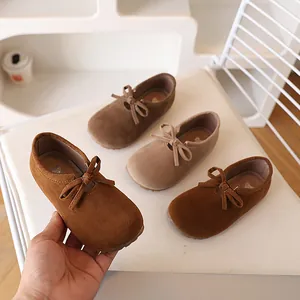 Chaussures Mary Jane Vintage pour Filles en Cuir PU Mat Avec Nœud Chaussures Plates de Princesse Antidérapantes Enfants