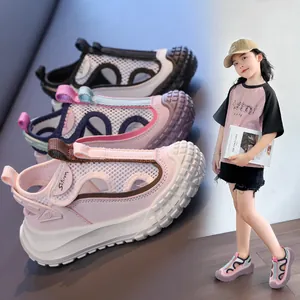 Kids Breathable Mesh Sport Sandals Closed Toe Non-Slip Hook Loop Summer Beach Shoes For Boys Girls Casual Outdoor Sandals