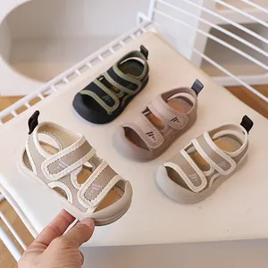 Summer Toddler Boys Girls Beach Sandals Closed Toe Breathable Walking Shoes Synthetic Leather Rubber Sole Kids Sandals