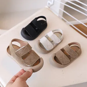 Toddler Anti Collision Walking Shoes Soft Sole Microfiber Leather Baby Sandals For Boys Girls Casual Summer Beach Shoes