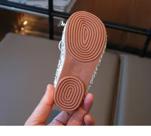 Detail of size 23 rubber sole with non-slip wave texture for ballet flats shoes