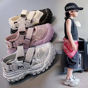 Atmungsaktive Mädchen-Sportschuhe für den Sommer mit Klettverschluss und rutschfester Sohle