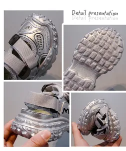 Details zur flexiblen weichen Sohle und Klettverschluss bei Mädchen Turnschuhen