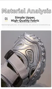 Detailansicht der silbernen Mädchen-Sneaker mit atmungsaktivem Mesh und Stoßschutz-Kappe