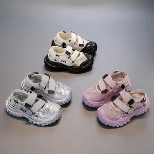 Mädchen Fashion Atmungsaktive Sneaker Dicke Sohle Laufschuhe Für Kinder Teenager Sommer Klettverschluss Casual Sport Schuhe